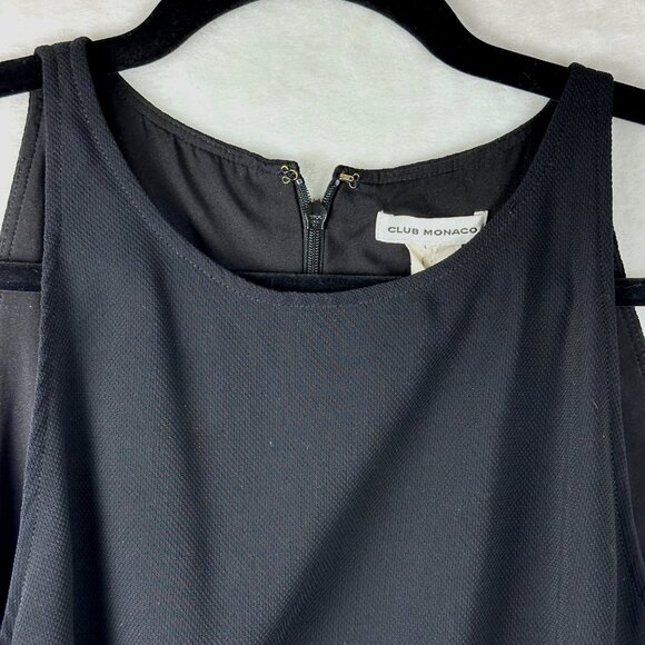 Club Monaco Black Belted Sleeveless Halter Mini Romper Sz 4 Flowy Tailored Soft - Picture 9 of 16